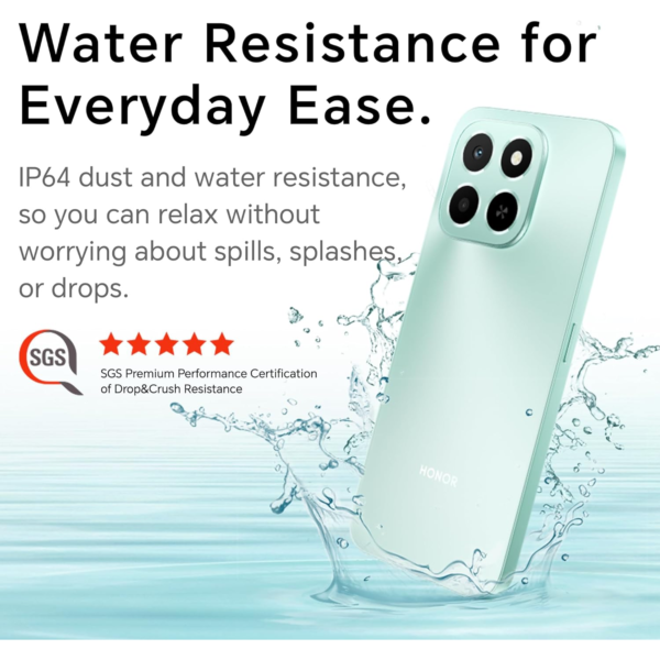 HONOR X6c Smartphone 6GB RAM 128GB ROM, 6.61" 120Hz Display, 50MP Camera, 35W Fast Charging, Dual SIM, Moonlight White – Middle East Version (UAE Type Approved)