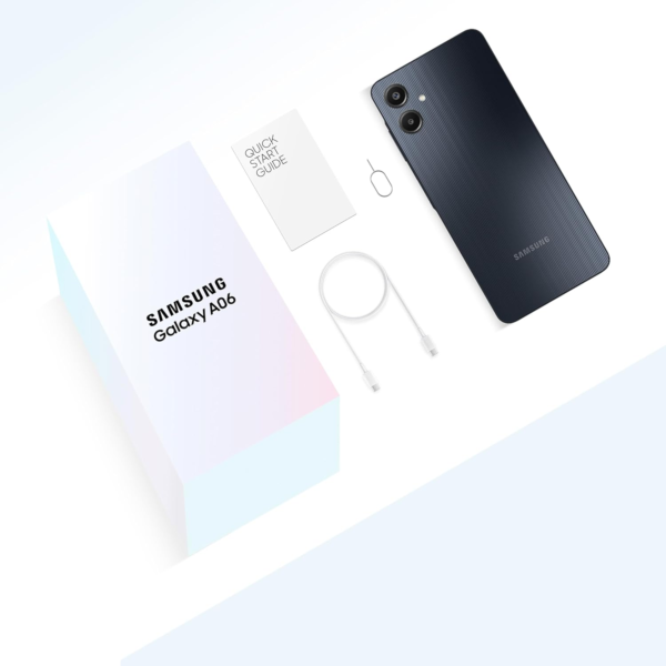 Samsung Galaxy A06 LTE (Black, 4GB RAM, 64GB Storage) | 50MP Dual Camera | 4 Gen OS Upgrades | IP54 Rating | Voice Focus | International Version