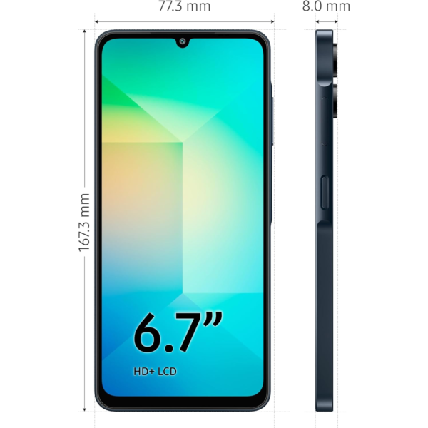Samsung Galaxy A06 LTE (Black, 4GB RAM, 64GB Storage) | 50MP Dual Camera | 4 Gen OS Upgrades | IP54 Rating | Voice Focus | International Version
