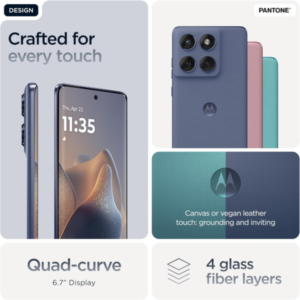 MOTOROLA Edge 60 Fusion 5G, 12GB RAM Boost, 256 GB ROM, AI powered Sony Lytia camera, IP69, MTK Dimensity 7300, 6.7" pOLED Quad Curve Display 120Hz, PANTONE Slipstream