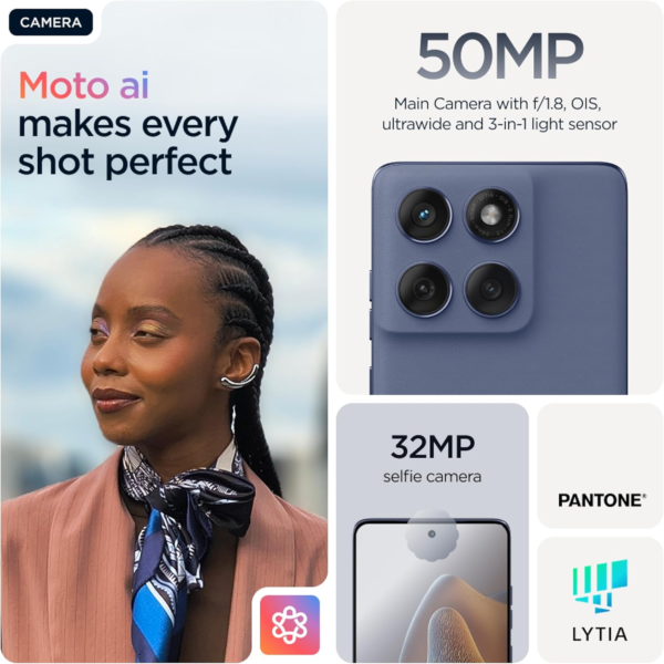 MOTOROLA Edge 60 Fusion 5G, 12GB RAM Boost, 256 GB ROM, AI powered Sony Lytia camera, IP69, MTK Dimensity 7300, 6.7" pOLED Quad Curve Display 120Hz, PANTONE Slipstream
