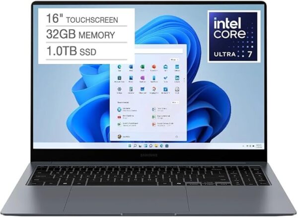 SAMSUNG Galaxy Book4 Pro 16” Touchscreen Laptop – Intel Core Ultra 7-155H Processor – 32GB Memory & 1TB SSD